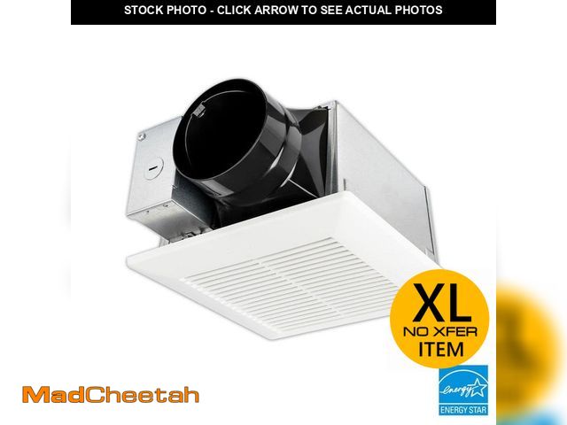 Lot 74-13693401 - Panasonic Whisper Mighty Pick-A-Flow 70/90 CFM Ceiling/Wall Bathroom Exhaust Fan, Energy Star with 9...