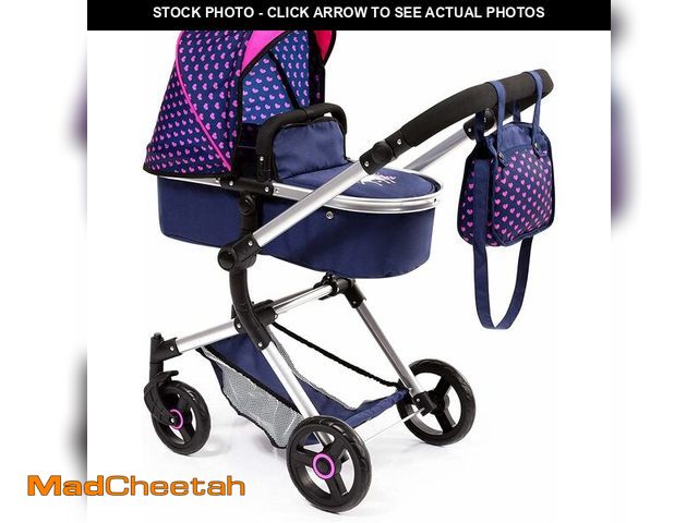 Lot 74-13709226 - Bayer: Vario Doll Pram with Adjustable Reversible Handle, Holds Dolls up to 52cm, Blue Pink Unicorn ...
