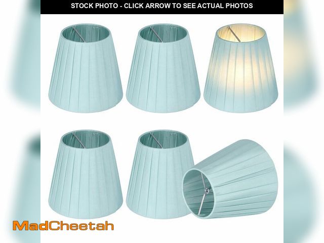 Lot 74-14272383 - Small Lamp Shades Set of 6, Chandelier Lamp Shades Small Lamp Shade Clip On Lamp Shade Light Blue Fa...