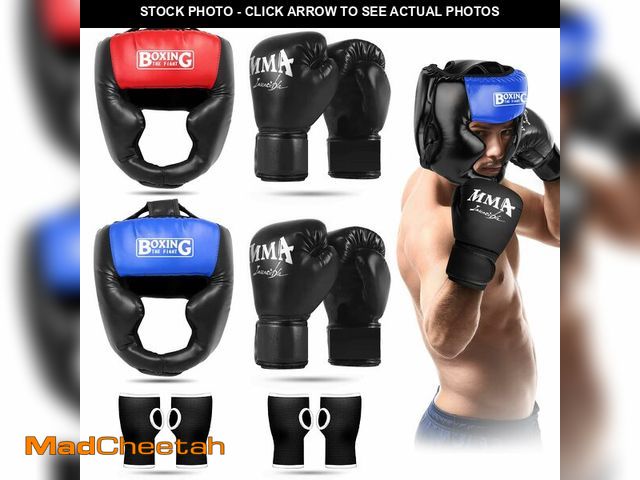 Lot 74-12444770 - YORWHIN Boxing Headgear, Boxing Head Gear Training Sparring Safety Head Guard with Gloves, Protectiv...