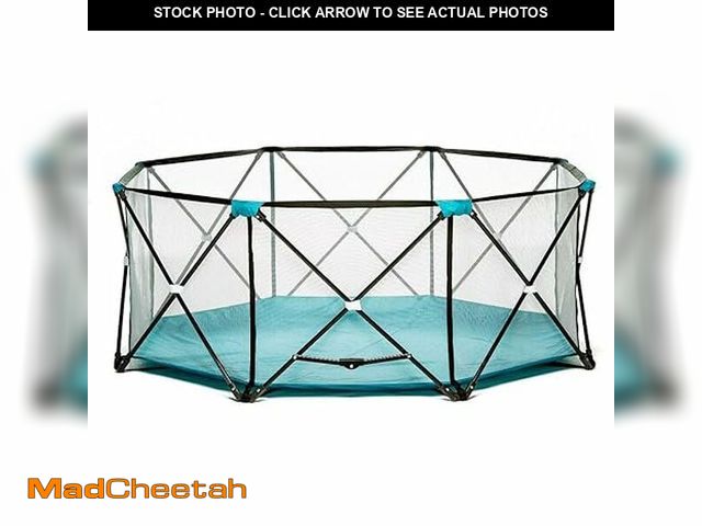 Lot 74-13041871 - Regalo My Play Deluxe Extra Large Portable Play Yard Indoor and Outdoor, Bonus Kit, Washable, Teal, ...