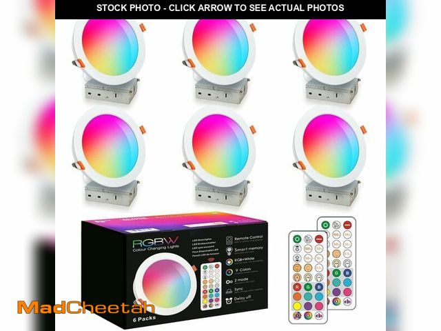 Lot 74-13625643 - HEKEE LED Reccessed Downlights, Color Changing, 6 Inch, Recessed Ceiling Lights (6 Packs) - UNUSED