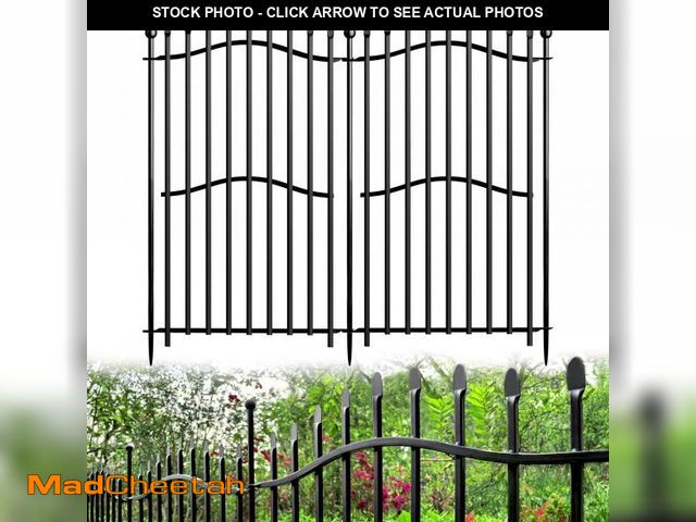 Lot 74-12139962 - 8 Panels Tall No Dig Garden Fence - 40in H x 18ft L, Reinforced Square Tube Rustproof Animal Barrier...