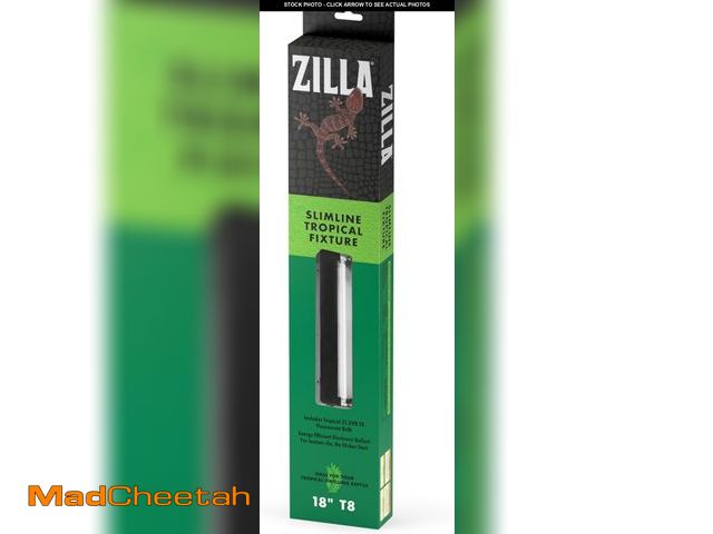 Lot 74-12288151 - (SMALL CRACK) Zilla Reptile T8 Slimline Tropical Pet Habitat Light Fixture with 15 Watt Fluorescent ...