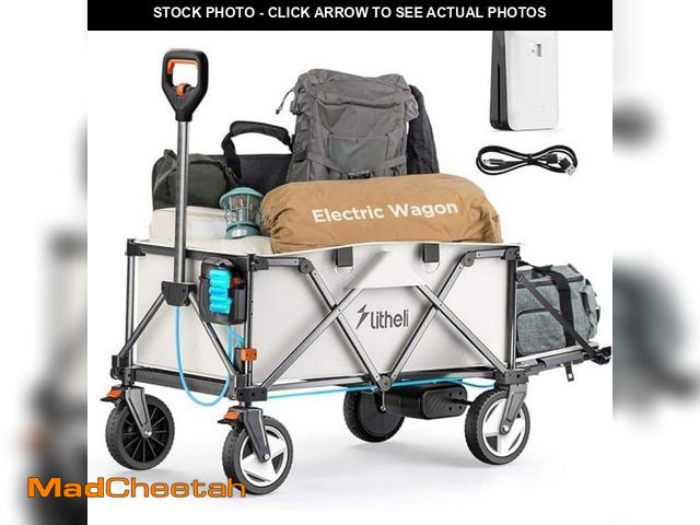 Lot 74-12640221 - LiTHELi 5.8 cu.ft. Electric Metal Utility Garden Cart - Powered Cart with Foldable Design - USED