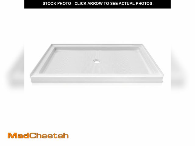 Lot 74-13123044 - CKB 60 in. L x 36 in. W Center Drain Shower Base, Single Threshold Shower Pan with Slip Resistant Te...