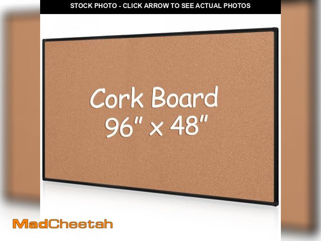 Lot 74-12165883 - Board2by Extra Large Cork Bulletin Board 96" X 48", Black Aluminum Framed 8'x4' Corkboard for Wall, ...