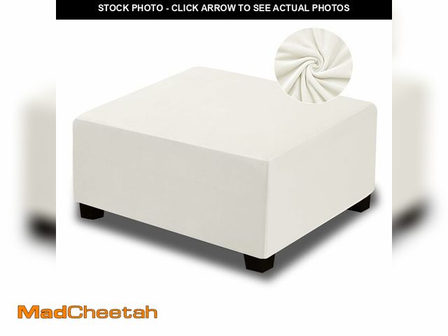 Lot 74-13963656 - NeColorLife Velvet Square Ottoman Cover,Stretchable Footrest Stool Slipcover with Elastic Band for R...