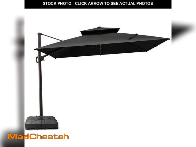 Lot 74-13037404 - Crestlive Products 10 ft. x 10 ft. Aluminum Patio Cantilever Umbrella Outdoor Offset Umbrella and 26...