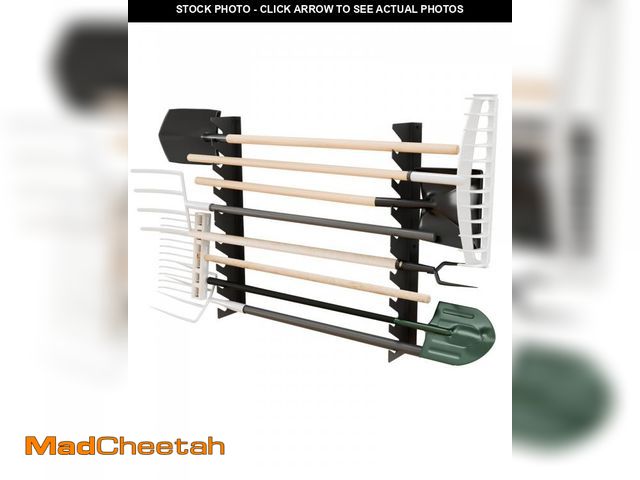 Lot 74-12116460 - JivaJot Garage Tool Organizer Wall Mount, Shed Yard Organization Racks for Walls, Horizontal Tool Ra...