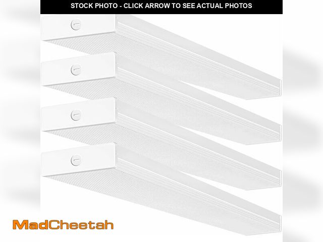 Lot 74-12570825 - hykolity 4 Pack 4FT LED Wraparound Light 40W 4 Foot LED Shop Lights for Garage, [2-lamp 32W Fluoresc...