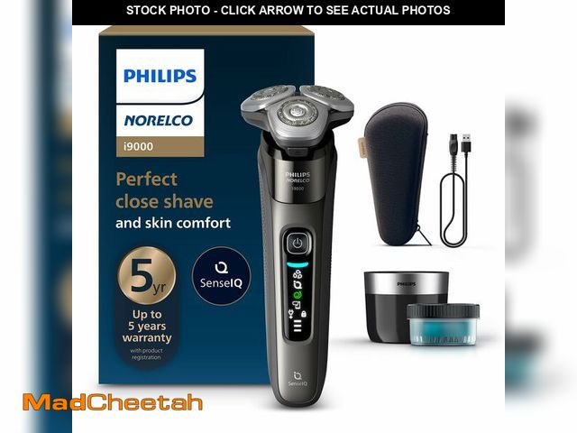 Lot 74-13953323 - Philips Norelco Shaver i9000, Wet &amp; Dry Electric Shaver, Dark Slate, SenseIQ Technology, Triple ...