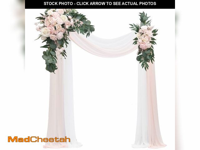 Lot 74-13960426 - Floroom Arch Flowers with Drapes Kit (Pack of 4) - 2pcs Artificial Blush Pink Floral Swag Arrangemen...