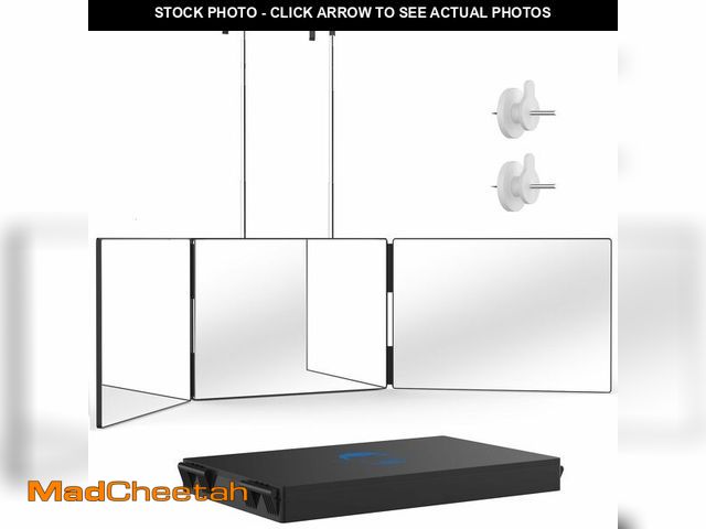 Lot 74-12976092 - OLIBUY 3 Way Mirror for Hair Cutting, Three Way Mirror for Shaver and Makeup, Height Adjustable with...