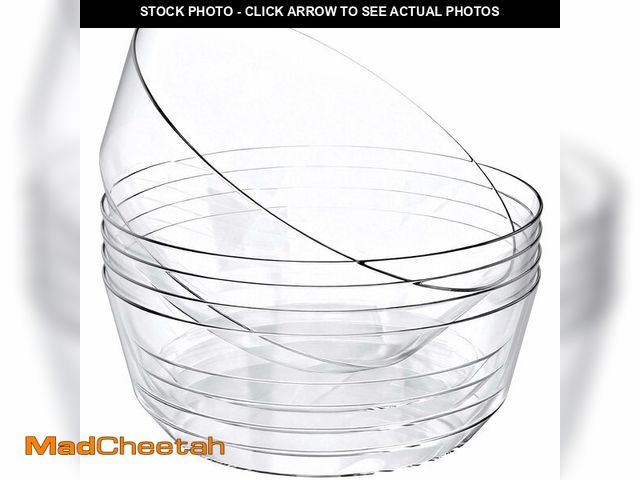 Lot 74-14268148 - Hioasis 8 Pack Plastic Serving Bowls 128oz Clear Plastic Bowls Heavy Duty Disposable Serving Bowls f...