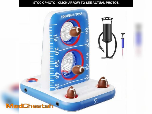 Lot 74-14338695 - QPAU Inflatable Football Toss Game for Pool Ã¢â¬â Water Football Target with 4 Balls &amp; 2 Pump...