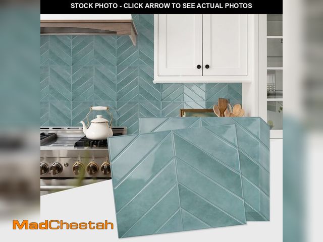 Lot 74-14153254 - STICKGOO 10 Sheets Thicker Herringbone Peel and Stick Backsplash, 12.6Ã¢â¬ÂÃâ9.7Ã¢â¬Â Stick o...