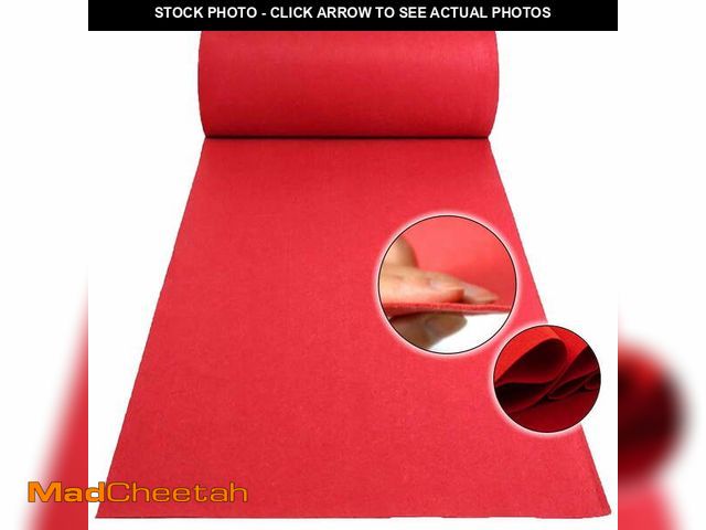 Lot 74-12668614 - petoto Non-Slip Red Carpet Roll, Indoor and Outdoor Floor Mat, Red Rug for Wedding Party Event Decor...