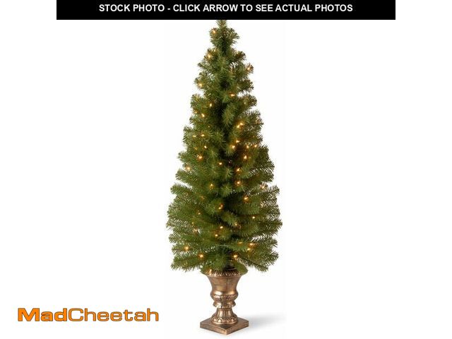 Lot 74-13041574 - National Tree Company 5 ft Pre-Lit Montclair Spruce Artificial Christmas Entrance Tree, 100 Clear Li...