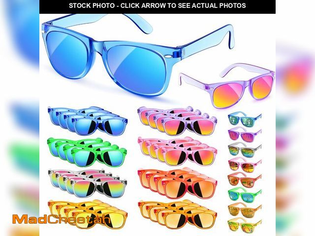 Lot 74-14063232 - Party Favors Kids Sunglasses Bulk - 32 Packs Neon Sunglasses for Kid Age 3-8, UV400 Protection Party...