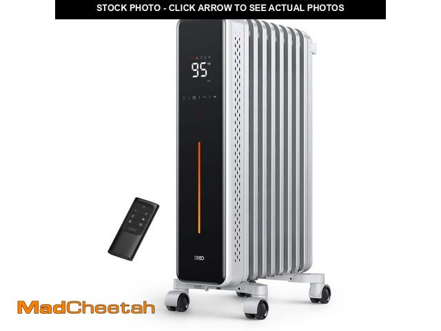 Lot 74-13691671 - DREO 1500-Watt 25.71 in. Electric Oil Filled Radiator Heater with Remote Control - UNUSED