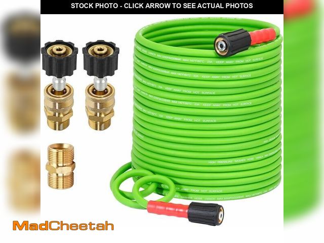 Lot 74-13632131 - YAMATIC Upgraded Flexible Pressure Washer Hose 100FT 1/4", 3200 PSI Non-Kink Replacement with M22-14...