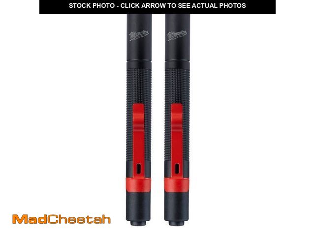 Lot 74-12796492 - Milwaukee 100 Lumens Aluminum Pen Light with Clip (2-Pack) - UNUSED