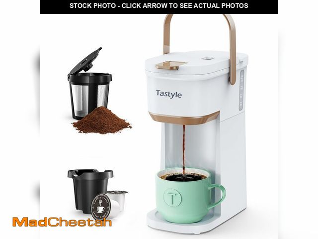 Lot 74-14385721 - Tastyle Single Serve One Cup Coffee Maker, for K Cups and Grounds, Mini Coffee Maker with Portable H...