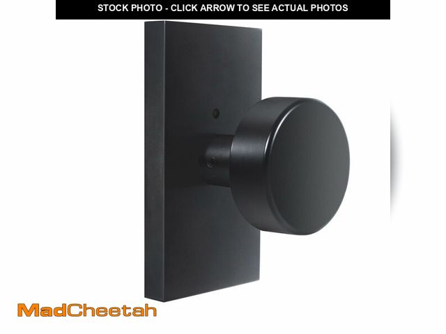 Lot 74-12437110 - HIEMEY Matte Black Door Knobs Interior with Lock, Modern Privacy Rectangle Door Knob Door Handles fo...