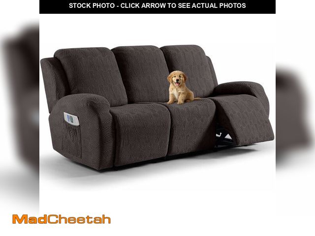 Lot 74-13710752 - VANSOFY Recliner Sofa Covers, 8-Pieces Stretch Recliner Couch Cover Soft Jacquard Reclining Slipcove...