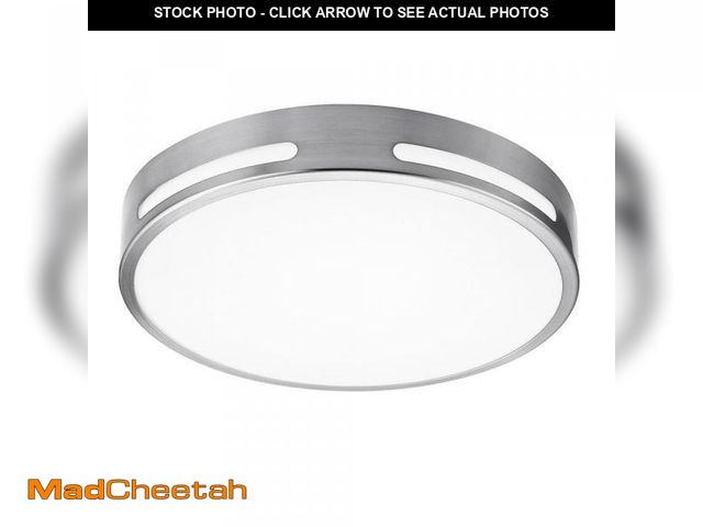 Lot 74-12390012 - Commercial Electric Flexinstall LED 10 in. Brushed Nickel Cut Out Detail Recessed Ceiling Light for ...