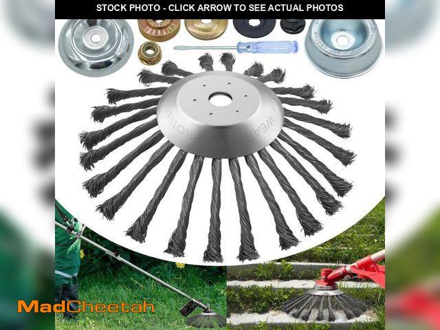 Lot 74-12051134 - NeJesZoe 10 Inch Steel Wire Rotary Weed Brush Cutter Trimmer Head, Wired Weed Trimmer Blade Head wit...