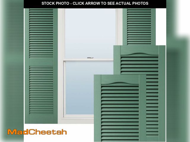 Lot 74-12695530 - Ekena Millwork Lifetime Vinyl LL1S14X03100FG Standard Cathedral Top Center Mullion, Open Louver Viny...