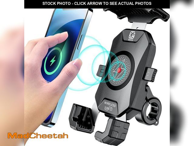 Lot 74-12308760 - Kewig Motorcycle Phone Mount Qi 15W Wireless &amp; USB C 20W Fast Chargeing Port, Automatically Lock...
