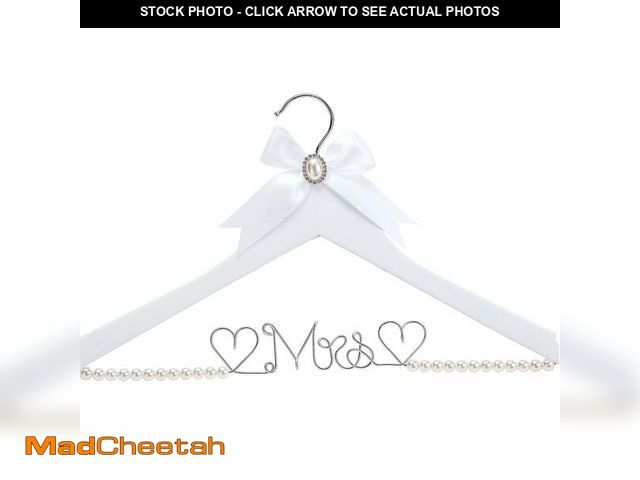 Lot 74-12973330 - HUIDIAN White Solid Wood Bridal Dress Hanger with Lady Wire Lettering for Bridal Wedding Party Gift ...