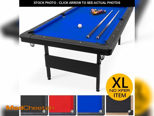 Lot 74-12898203 - GoSports 6 ft or 7 ft Billiards Table - Portable Pool Table - Includes Full Set of Balls, 2 Cue Stic...
