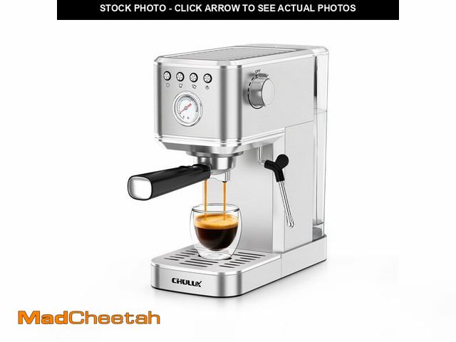 Lot 74-12699413 - CHULUX Kom-Pro Espresso Machine 20 Bar, Semi Automatic Stainless Steel Coffee Machine for Home Latte...
