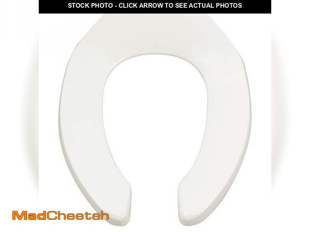 Lot 74-12137436 - American Standard 5901100.020 Commercial Elongated Open Front Toilet Seat with Stainless Steel Hinge...