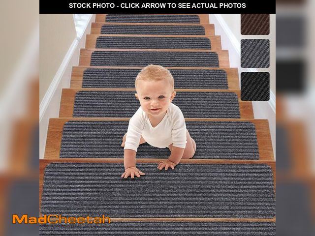 Lot 74-14279569 - RIOLAND Stair Treads Carpet Non-Slip Indoor Stair Runners for Wooden Steps, Stair Rugs for Kids and ...