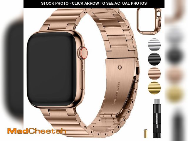 Lot 74-14147558 - Fullmosa Metal Band Compatible with Apple Watch 45mm 44mm 42mm 41mm 40mm 38mm for Men Women, Stainle...