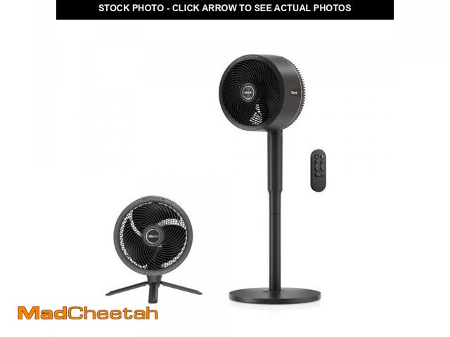 Lot 74-12542045 - (MISSING REMOTE,CHARGING CORD) Shark FlexBreeze 13in. Portable 5 Fan Speeds Pedestal Fan in Dark Gre...