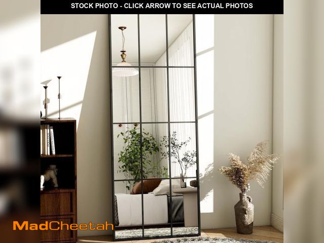 Lot 74-12486391 - BEAUTYPEAK 65"x 23" Rectangular Full Length Windowpane Mirror Wall-Decor Mirror,Black - UNUSED