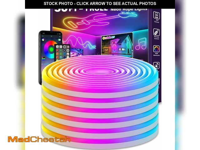 Lot 74-14382439 - LETIANPAI 50Ft Neon Rope Lights,Flexible Led Rope Lights Control with App/Remote,Multiple Modes Musi...