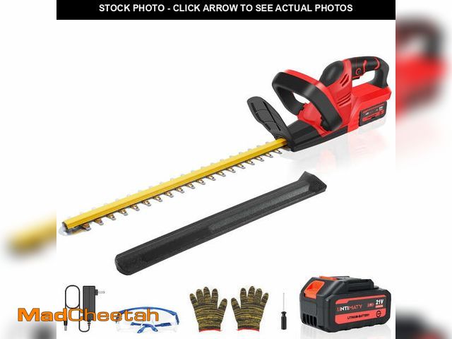 Lot 74-13779854 - Cordless Hedge Trimmer, UNTIMATY 21V Rechargeable Hedge Trimmer with 22" Double Action Blade, Double...
