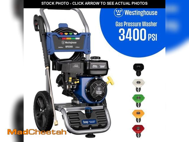 Lot 74-12673445 - Westinghouse 3400 PSI 2.6 GPM Gas Powered Axial Cam Pump Cold Water Pressure Washer with Soap Tank a...