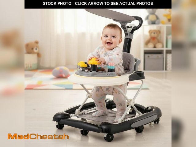 Lot 74-13043504 - YYUAN 5-in-1 Baby Walker for Boys and Girls, Adjustable Infant Walkers with Wheels, Black - UNUSED