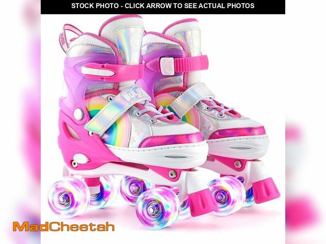 Lot 74-14272720 - SULIFEEL Rainbow Unicorn 4 Size Adjustable Light up Roller Skates for Girls Boys for Kids Beginners ...