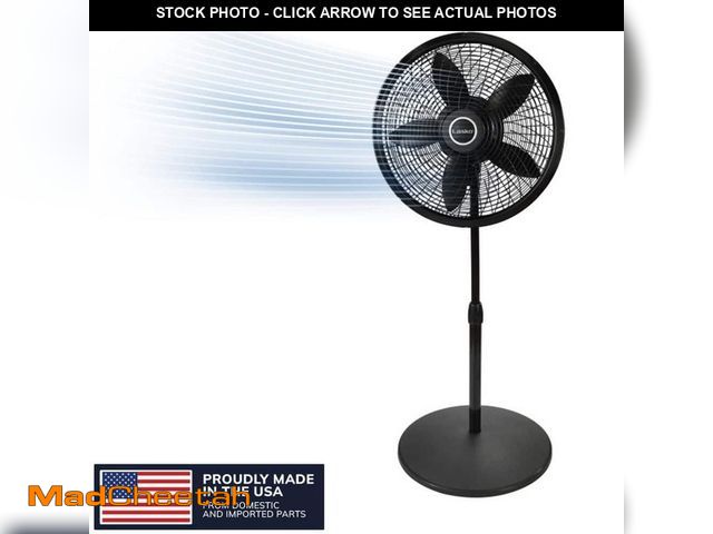 Lot 74-14467118 - Lasko Cyclone 18 in. 3 Speed Oscillating Pedestal Fan for Home in Black with Adjustable Height, Tilt...