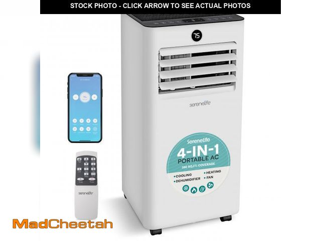 Lot 74-12130743 - SereneLife 10,000 BTU Portable Air Conditioner and Heater, Small AC with Dehumidifier and Fan, Wifi ...