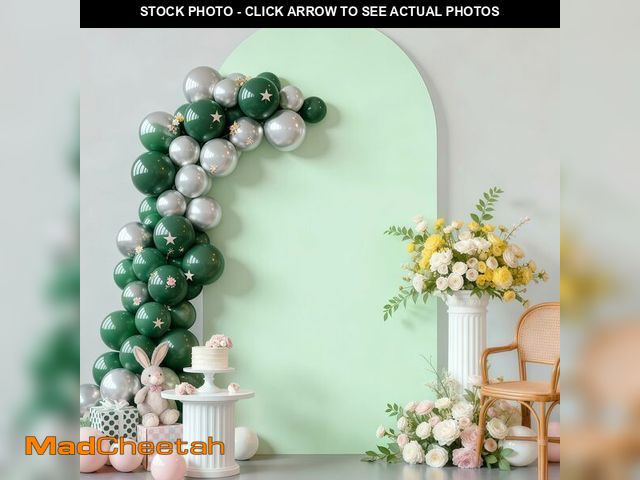 Lot 74-14264011 - 7.2FT Sage Green Arch Cover - Polyester Fitted Wedding Arch Stand Covers Round Top Chiara Arch Backd...
